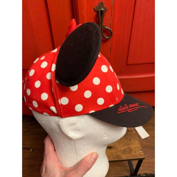 Disney Parks Youth Sz Minnie Mouse Ears Snapback Hat Baseball Cap Polka Dot EUC - Picture 3 of 5